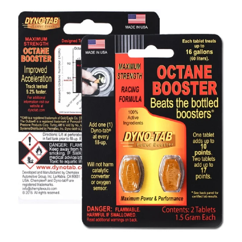 Dynotab&reg; HP Octane Booster Card for Petrol Only Maximizes Power Increase Fuel Economy Eliminate Knock and Ping Made In USA