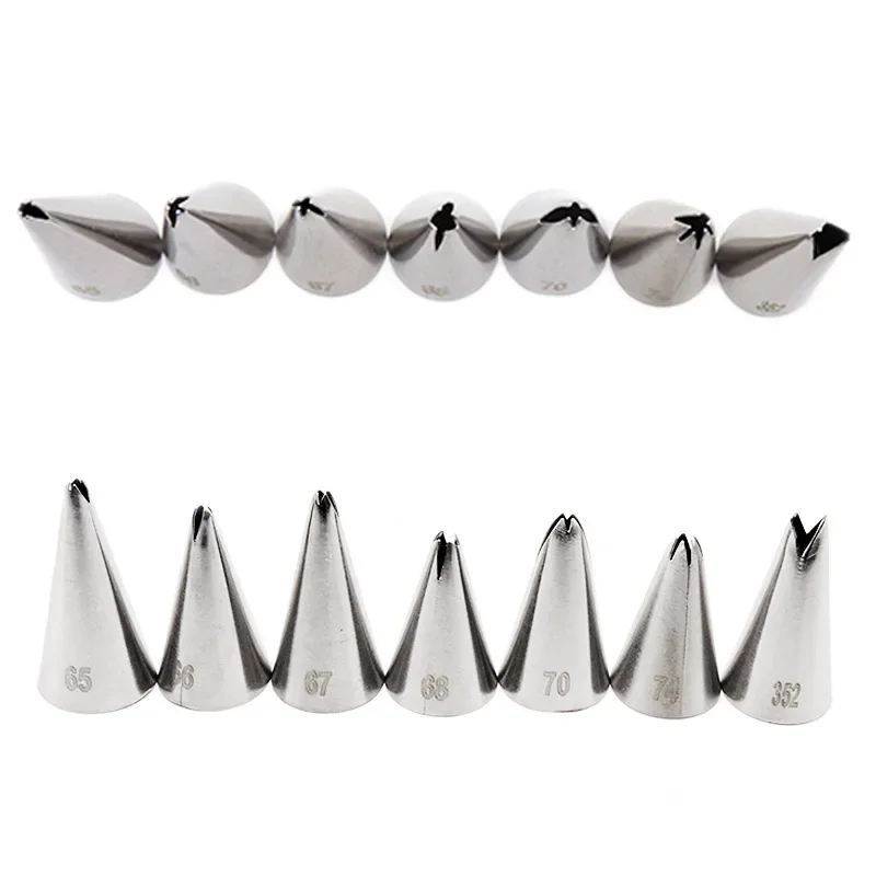 Description Picture 4 of item7 Different Styles Leaf Leaves Cream Stainless Steel Icing Piping Nozzles Cake Cream Decorating Cupcake Pastry Tips Cake Tools