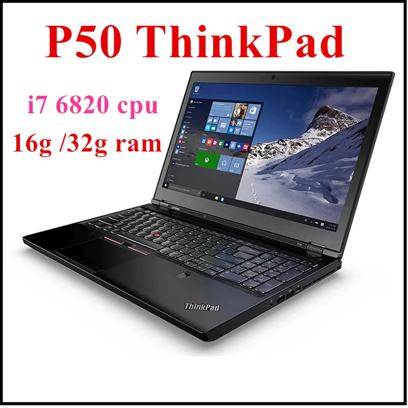 Ноутбук Diagnositc, Подержанный, ThinkPad P50 i7 6820 CPU 16 Гб/32 Гб Ram с 1 ТБ SSD WIFI Bluetooth компьютер, работает для Alldata MB Star C4 C5