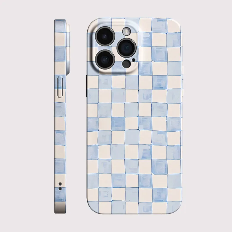 Grid Pattern Hard PC Phone Case - Durable Protective Cover