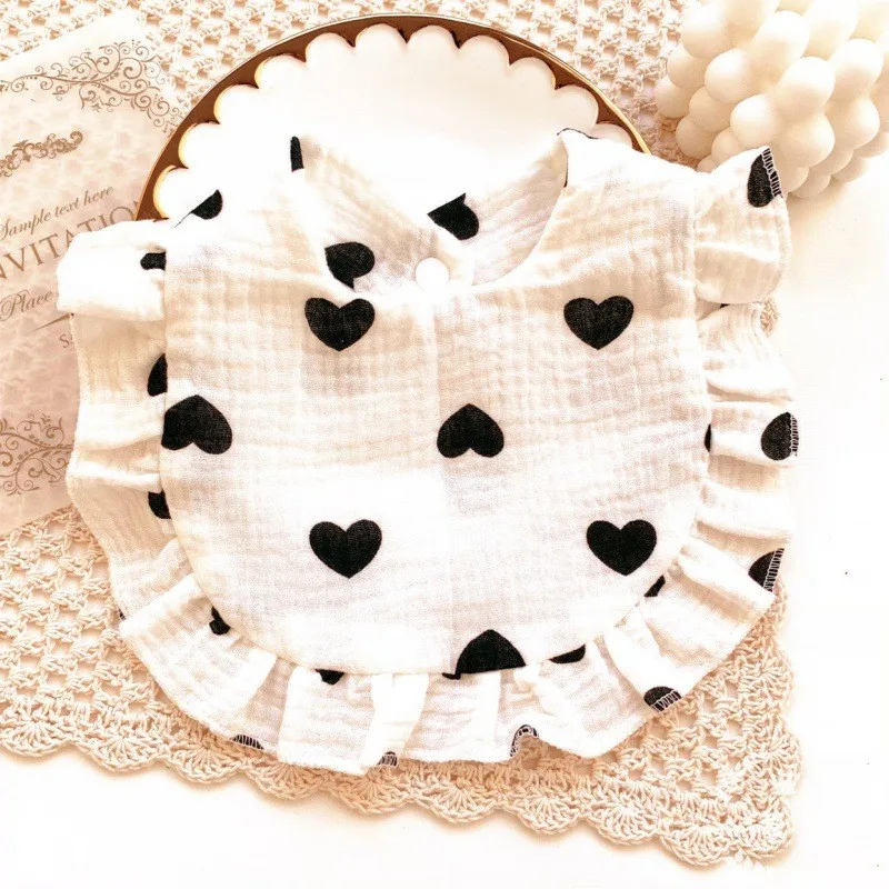 Baby Bib Newborn Infant Burp Cloths Feeding Drool Bandana Saliva Towel Toddler Ruffle Floral Accessories