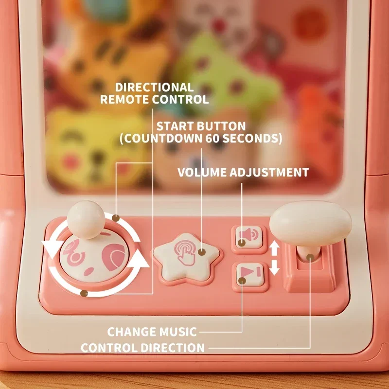 Electric Mini Claw Plush Machine Toys for Kids Play Game Candy Prizes Vending Doll Machines with Music Children Christmas Gift 5