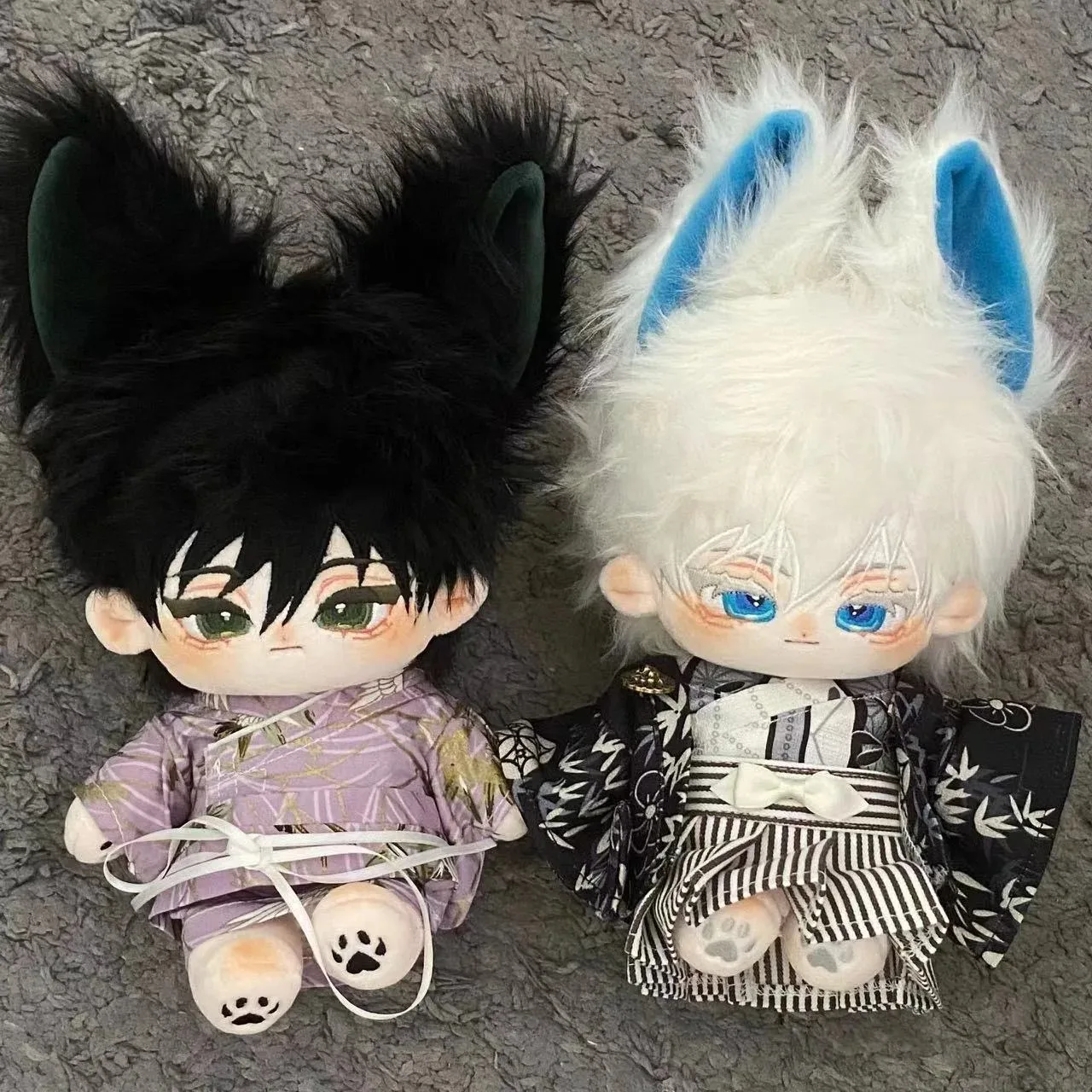 

20cm Anime Jujutsu Kaisen Satoru Gojo Fushiguro Megumi Monster Ear Tail Plush Stuffed Doll Body Dress UP Plushie Xmas Gift