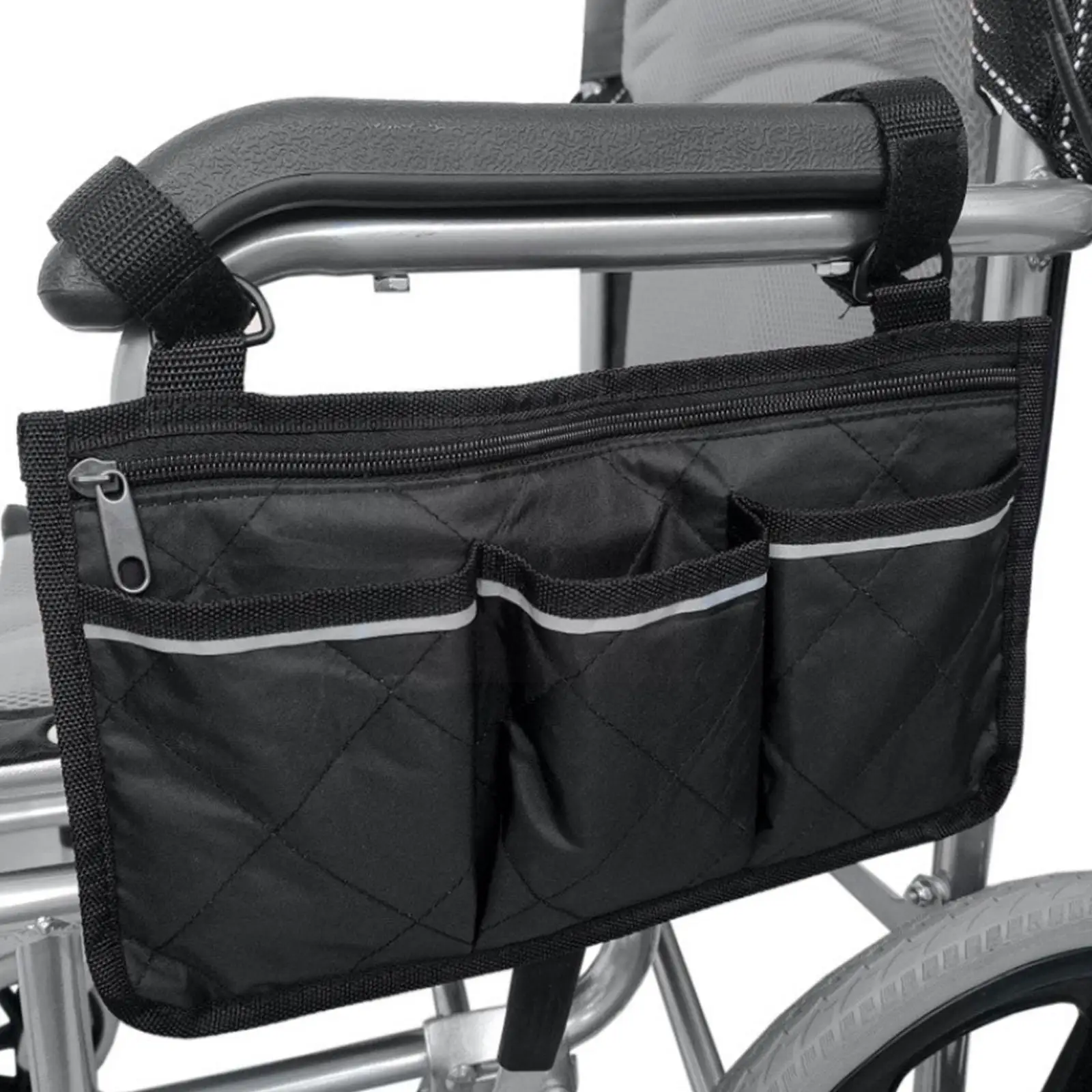 1pc Multi-pocket Wheelchair Hanging Bag Electric Wheelchair Home Storage Armrest Side Armrest Storage Bag Bag I1l1