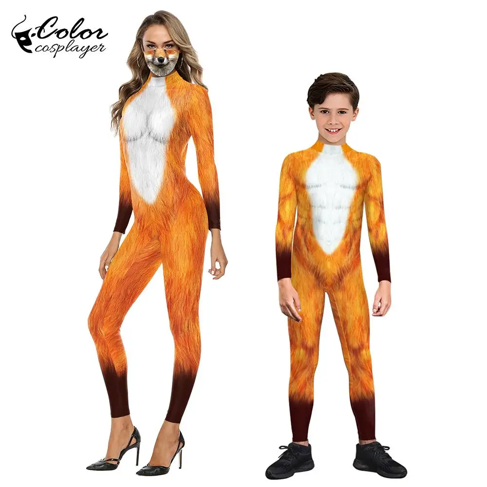 Color Cosplayer Jumpsuit Outfits Purim Carnival Clothes Halloween Zentai Long Sleeve Cosplay Costumes Spandex Catsuit Bodysuit