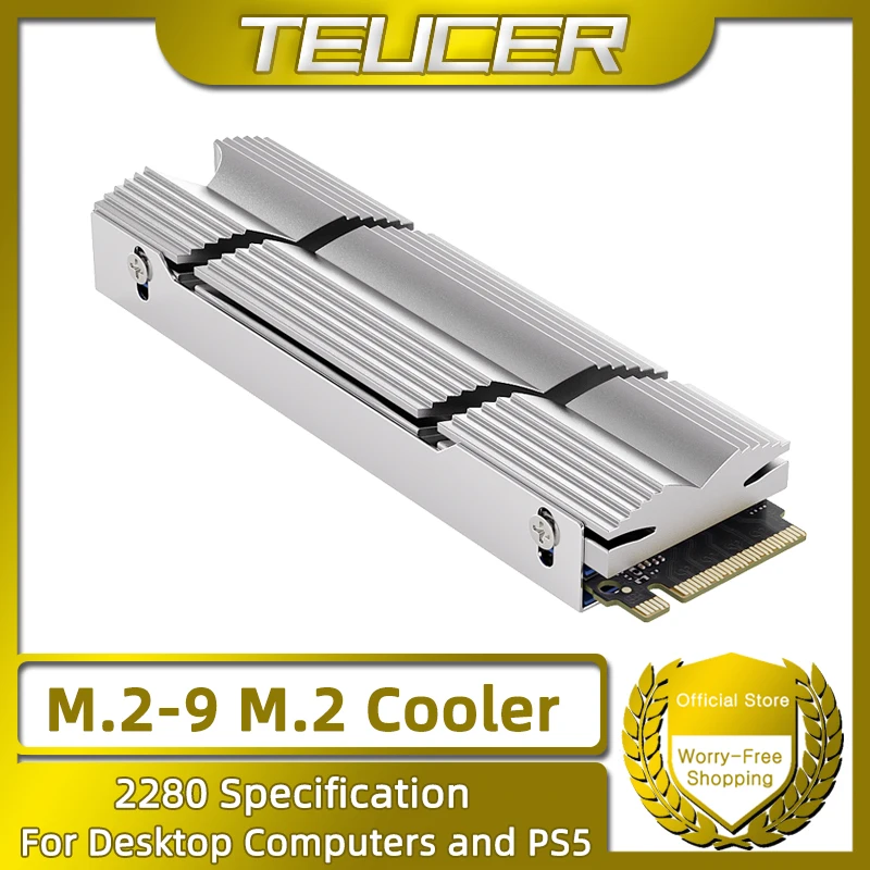 TEUCER M2-9 M.2 2280 NVMe SSD Double-Sided Heatsink w/ Pad