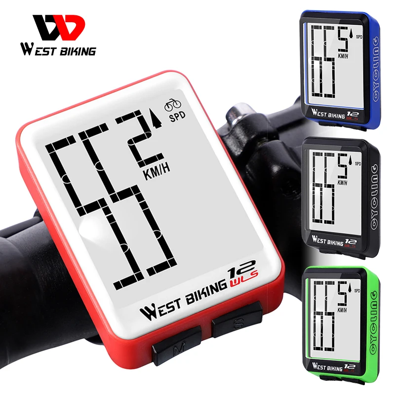 WEST BIKING Bike Computer Multifunction LED Digital Rate MTB Bicycle Speedometer Wireless Cycling Odometer Computer Stopwatch