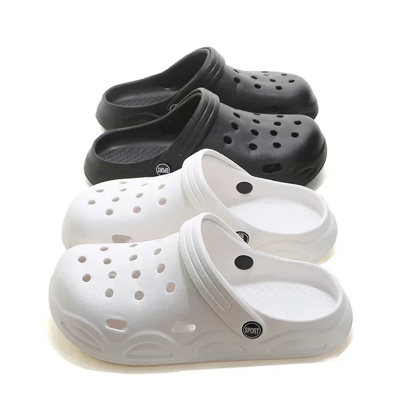Hole Shoes Men Women Summer Outer Wear Bag Head Couple Half Bag Heel Head Garden Beach