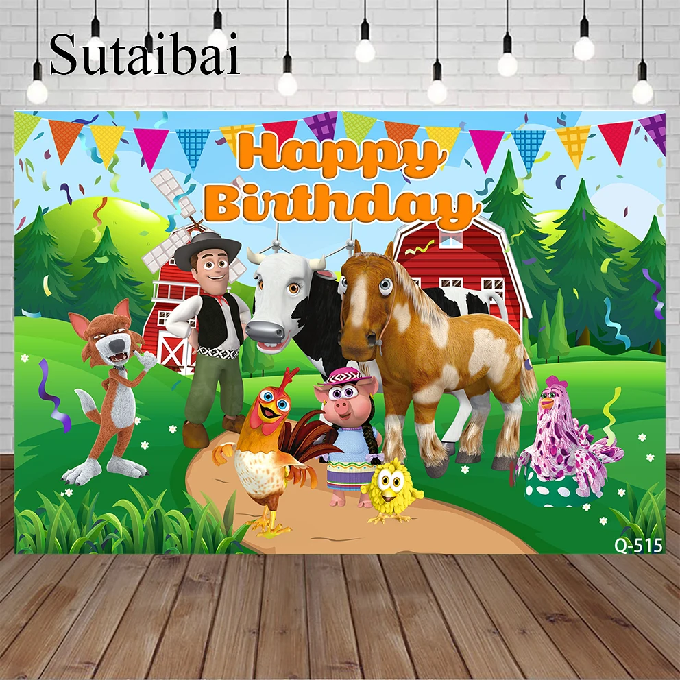 Sfondo Fotografico Personalizzato Green Grass Farm Photo Booth La Granja De Zenon Banner Kids 1St Birthday Sfondo Photo Studio Vinyl