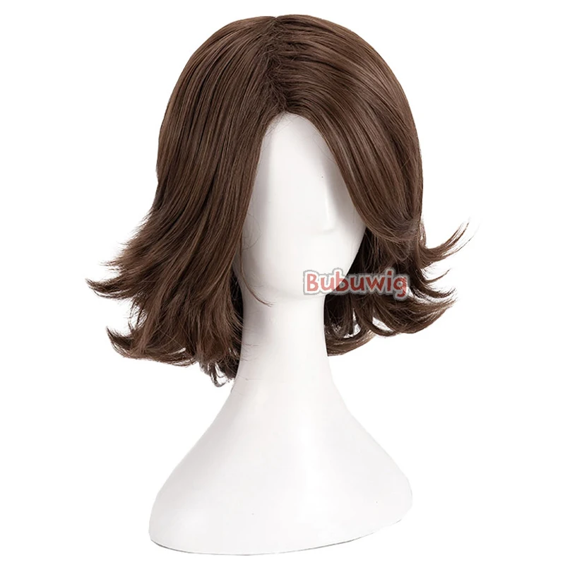 Bubuwig 여성용 합성 헤어 유나 코스프레 가발, 파이널 판타지 유나, 미디엄 롱 스트레이트 브라운, 애니메이션 파티 가발, 내열성, 40cm