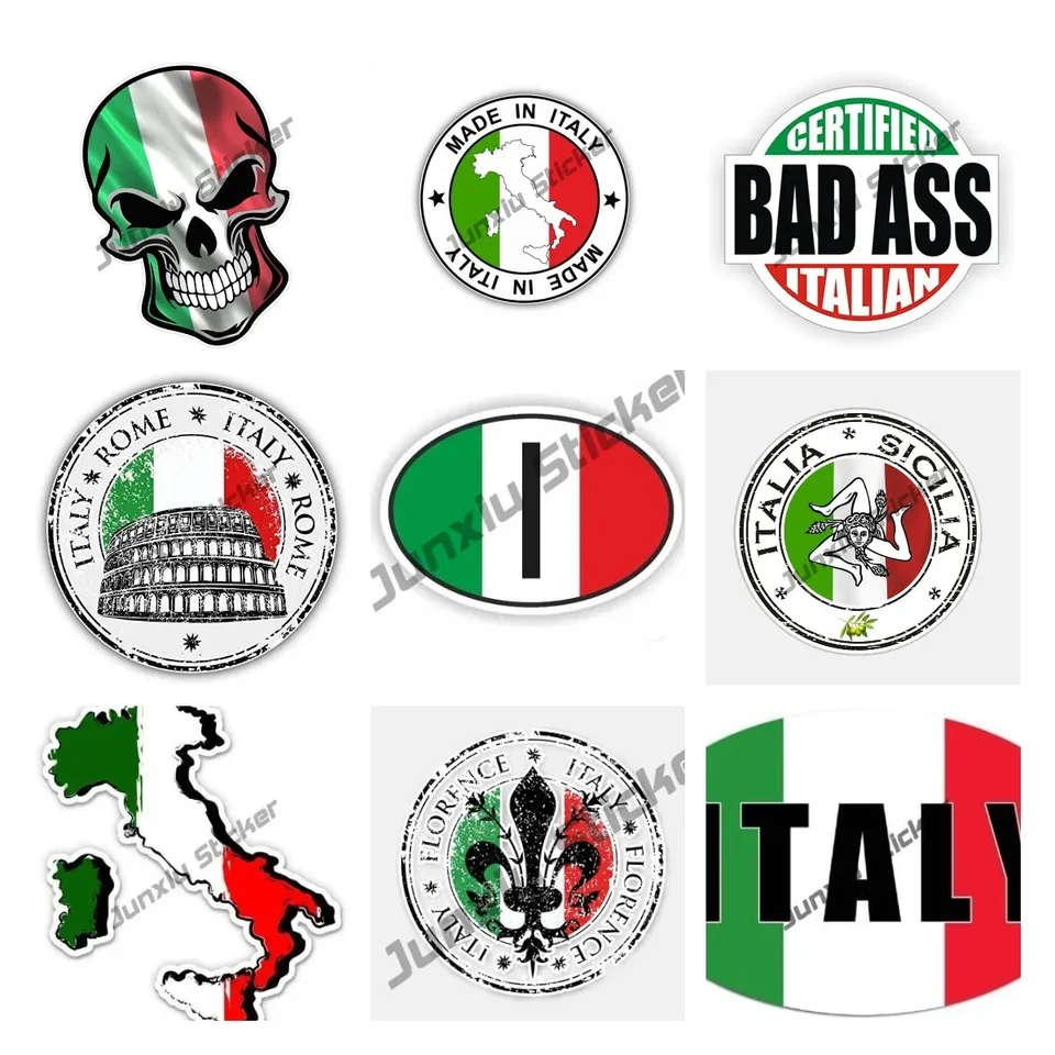 Adesivo Riflettente Bandiera Italiana, Forma Italia, Multiuso Per Auto, Targhe, Barche, Ideale Per Eventi E Pride