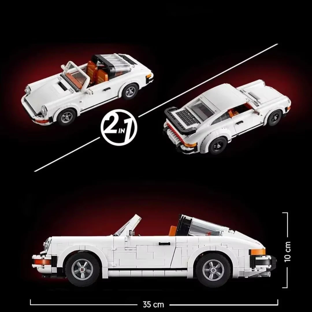 Building Block Toys Craft Toys 1458pcs Technical Retro Car Model Building Blocks Set 2in1 Race Classic Model Kit DIY Christmas Gift