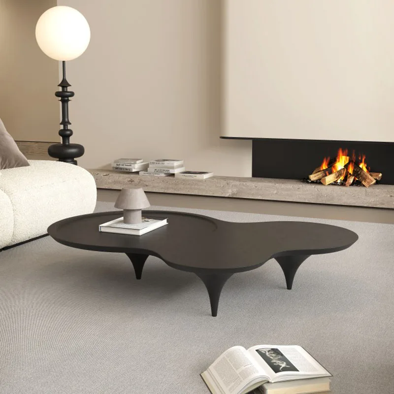 

Nordic Black Irregular Coffee Table Aesthetic Entryway Large Organizer Sofa Side Table Designer Luxury Mesa De Canto Furniture