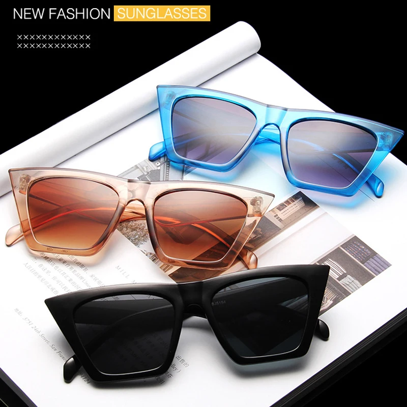 

2023 Square Sunglasses Women Black Cat Eye Brand Designer Sun Glasses Female Travel Driver Gradient Fashion Oculos De Sol