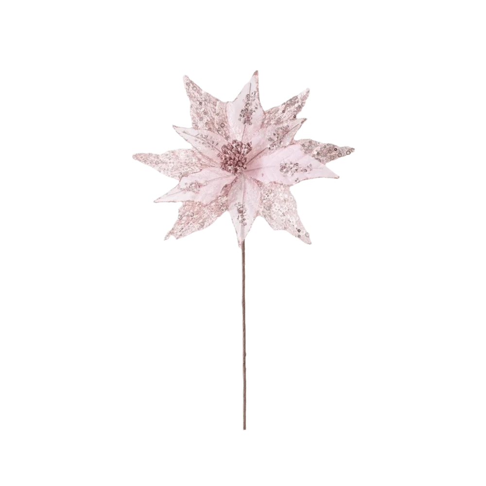 Pink Artificial Poinsettia Flower for Christmas Decorations