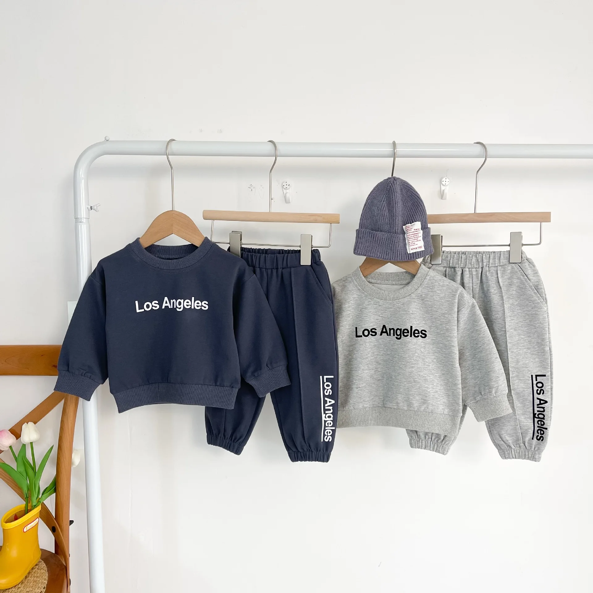 

2023 Letter Print Suit Baby Girls Boys Sweatershirt Cotton Pants Baby 2 Piece Clothes Sets Spring Autumn Children Clothes