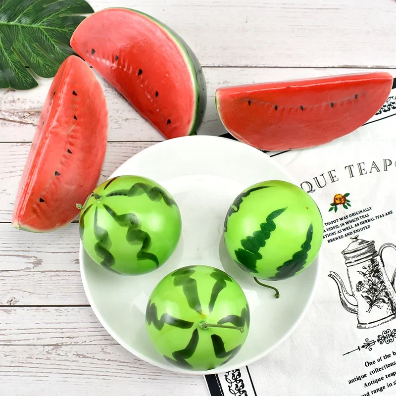 Plastic Simulation Watermelon Artificial Creative Fake Fruit Decor Craft Food Photography Props Children Early Education Gifts