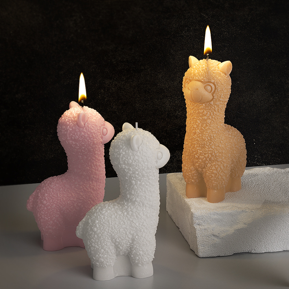 3D Alpacas Silicone Candle Mold DIY Cute Animal Scented Gypsum Soap Craft Gifts Making Resin Plaster Molds Home Decor Supplies