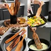 Wooden Rice Spoon Spatula Steak Fry Sauce Non-Stick Cooking Tools Spatula  Accessoires De Cuisine  Cooking Accessories 5