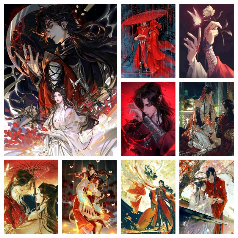 Anime Tian Guan Ci Fu Diamond Painting AB Full Drills Hua Cheng Xian Lian Heaven Official's Blessing Cross Stitch Art Decor For diamond painting,diamond painting accessories