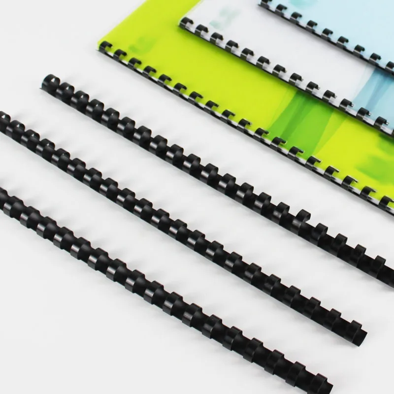 Plastic Binding Rings Loose Leaf Binding Coil Book Binding Supplies Plastic Binding Coil 50PCS PVC Binding Aprons 21 Rings 6-12mm A4 File Document Plastic Comb Machine Scrapbook Notebook Office Supplies