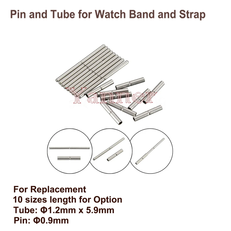 

Watch Repair Stainless Steel Pin and Tube for Watch Strap and Band with Tube 1.2mm x 5.9mm and Pin 10 - 28mm