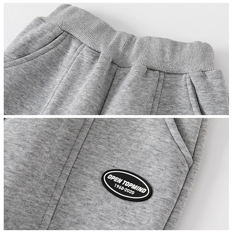 Pantaloni casual da esterno foderati in pile per ragazzi XUANMU Autunno/Inverno Pantaloni sportivi affusolati con polsini elastici in vita alla moda per bambini XB076_voghion.com