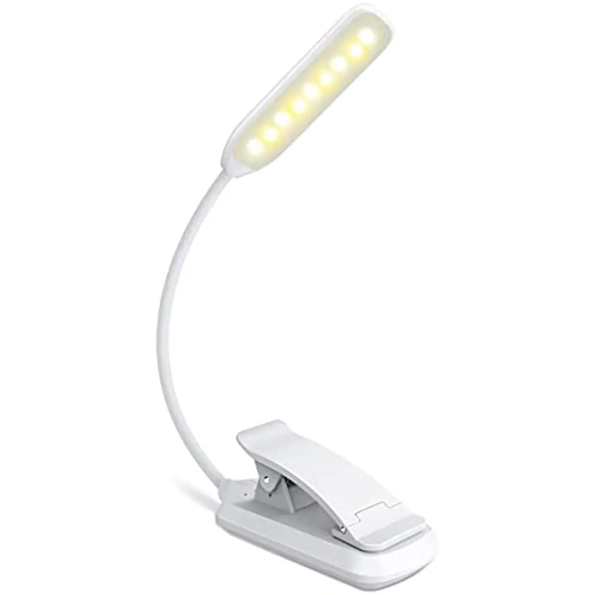 9 LED Book Light USB Rechargeable Clip on Reading Light with Touch Sensor 3 Color Dimming Book Bed Night Reading