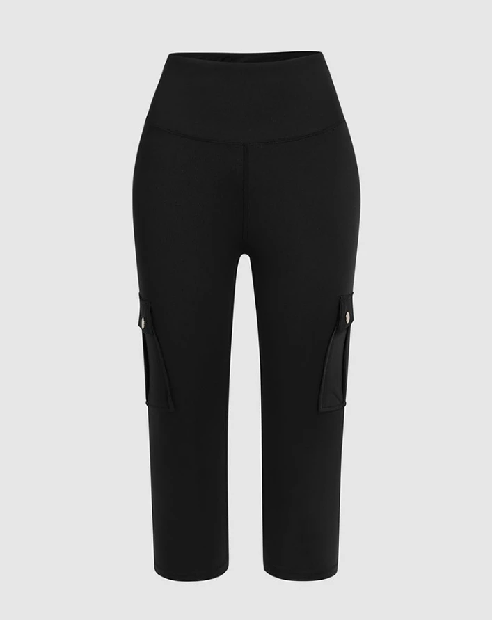 Casual Women's Gym Legging Y2K Pant Pocket Design Quick Dry Running Fitness High Elastic Tight High Waist Capris Sports Leggings