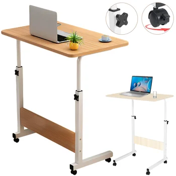 Portable Computer Table Height Adjustment Simple Desktop Laptop Table with wheels Movable Overbed Desk