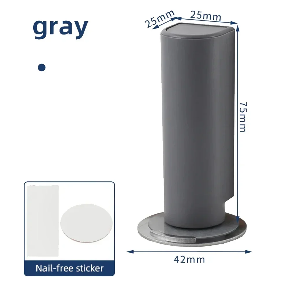 Magnetic Door Stopper Stainless Steel Door Stop Closers Adjustable Holder Non-punch Sticker Furniture Hardware