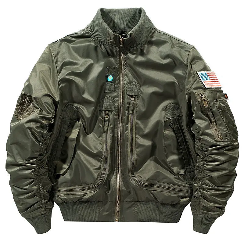 Spring Men's Jacket 2024 New Loose Large Size Outdoor Casual Standing Collar Bomber Flying Jacket Trend Men's Baseball Uniform