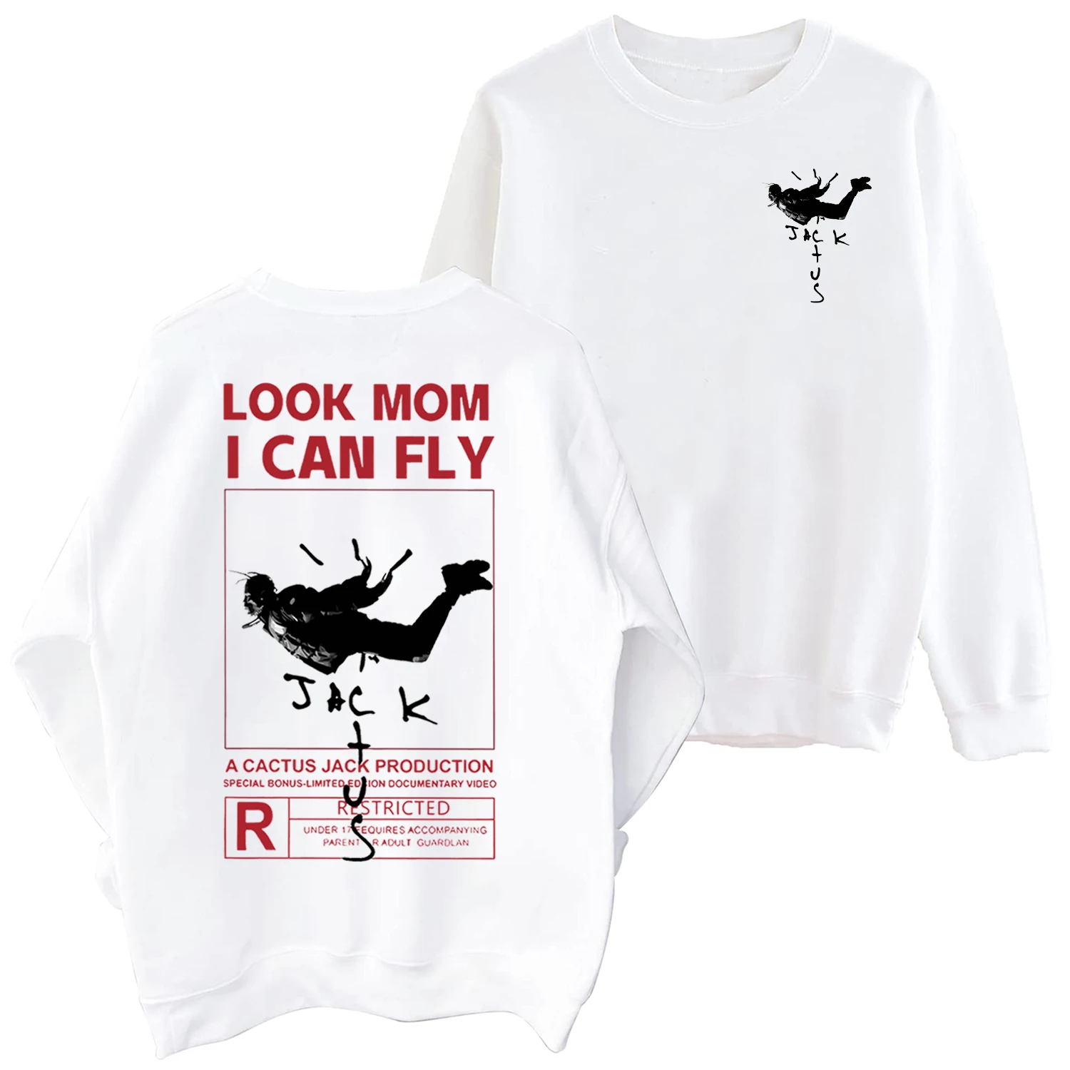 Travis Scott Look Mom I Can Fly Felpa Con Cappuccio Girocollo Travis Scott Felpa Travis Scott Merch Pullover Oversize Unisex Top