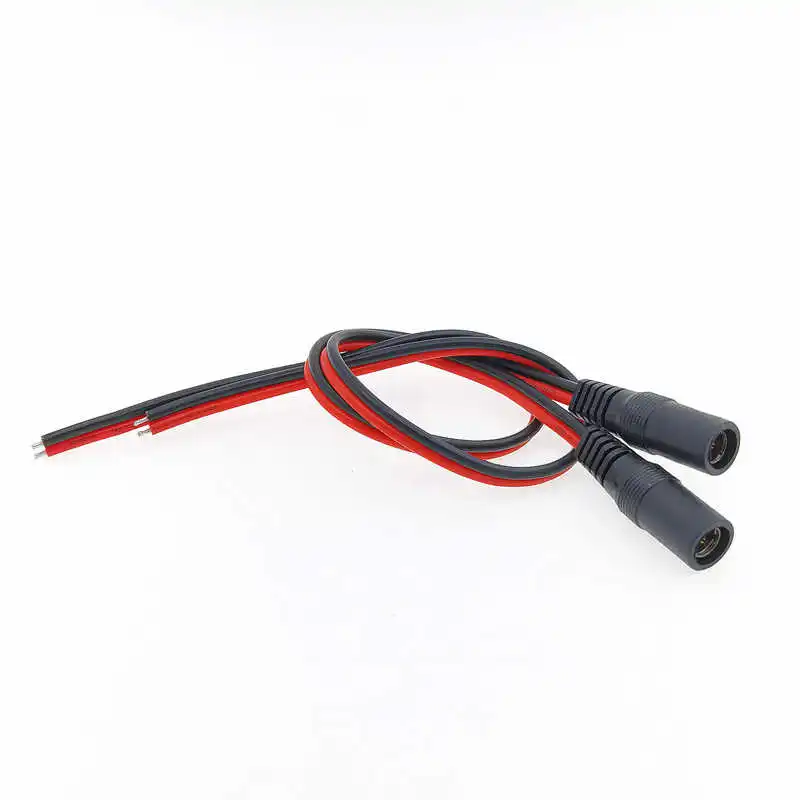 25CM DC 전원 케이블 12V 남성 여성 커넥터 케이블 DC5.5X2.1 빨간색과 검정색 전원 케이블 감시용 남성 여성 DC5521 250mm