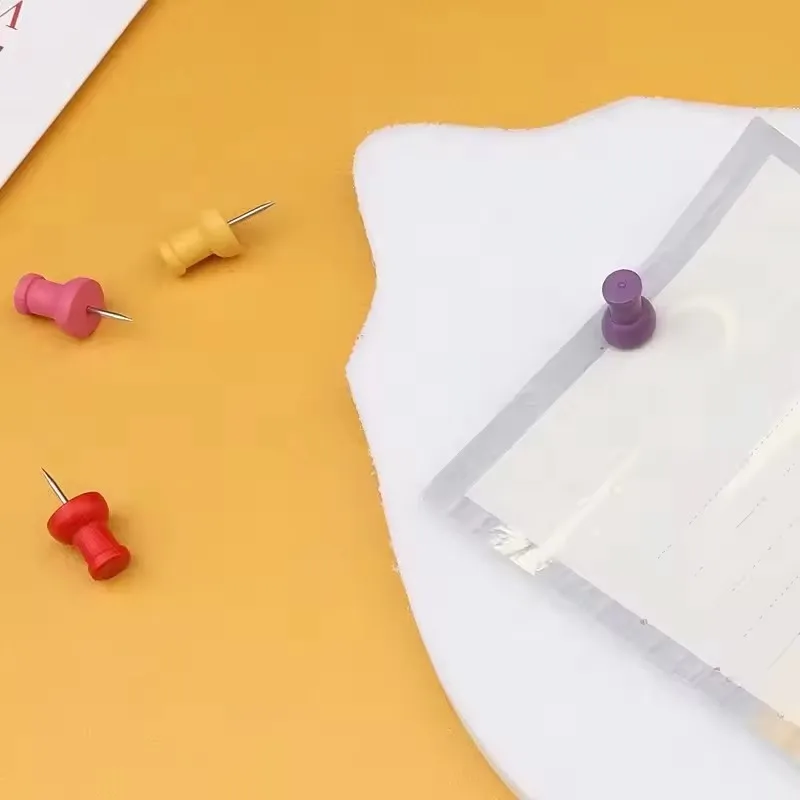 Colorful Wooden Thumbtacks Set Plastic Drawing Pins