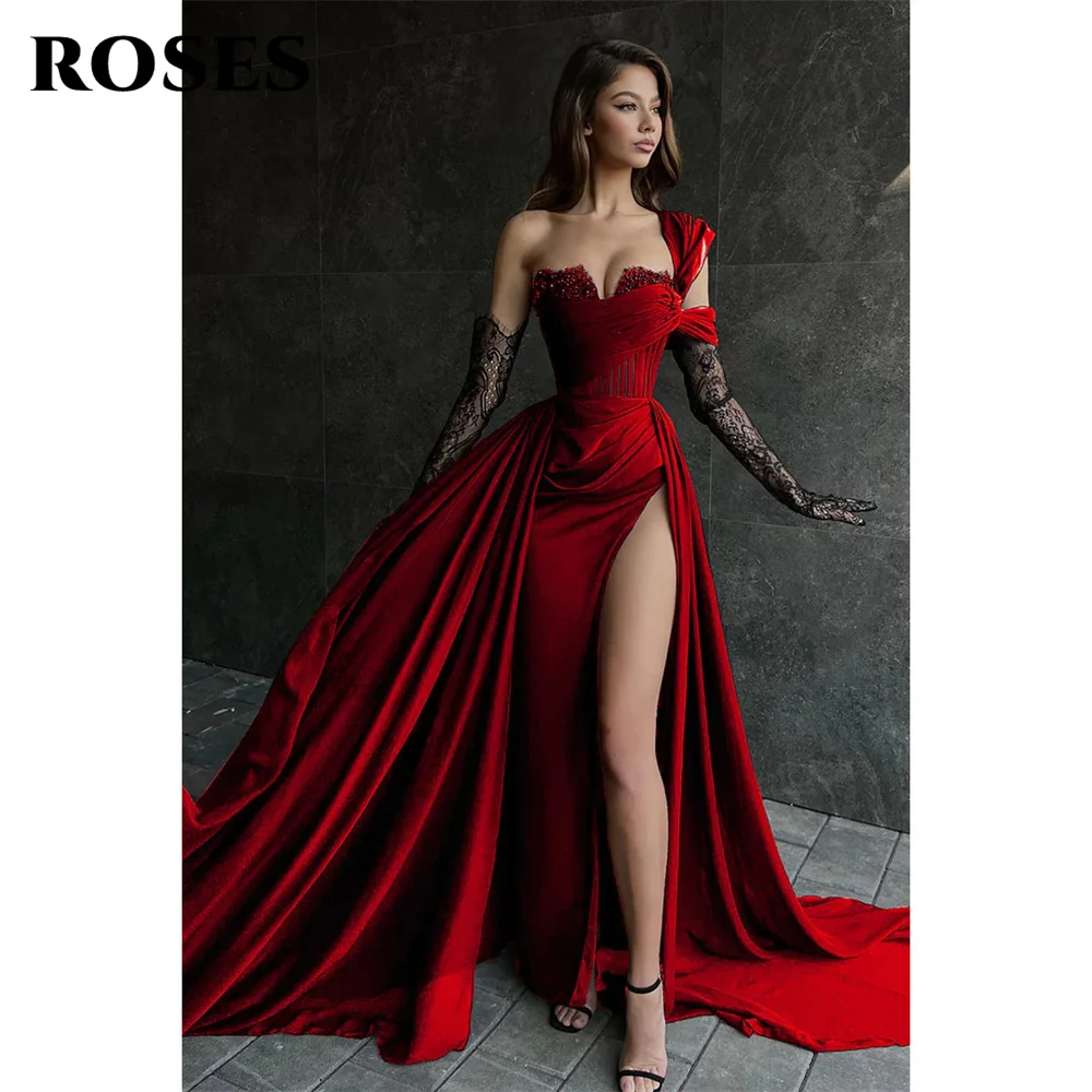Red Mermaid Sweetheart Evening Dress with Split For Party Online