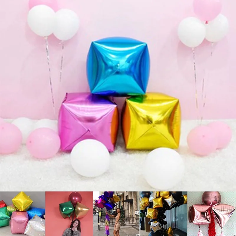 

New 22-inch 4D Square Aluminum Foil Balloon Birthday Wedding Ceremony Decoration Helium Balloon Christmas New Year Decoration