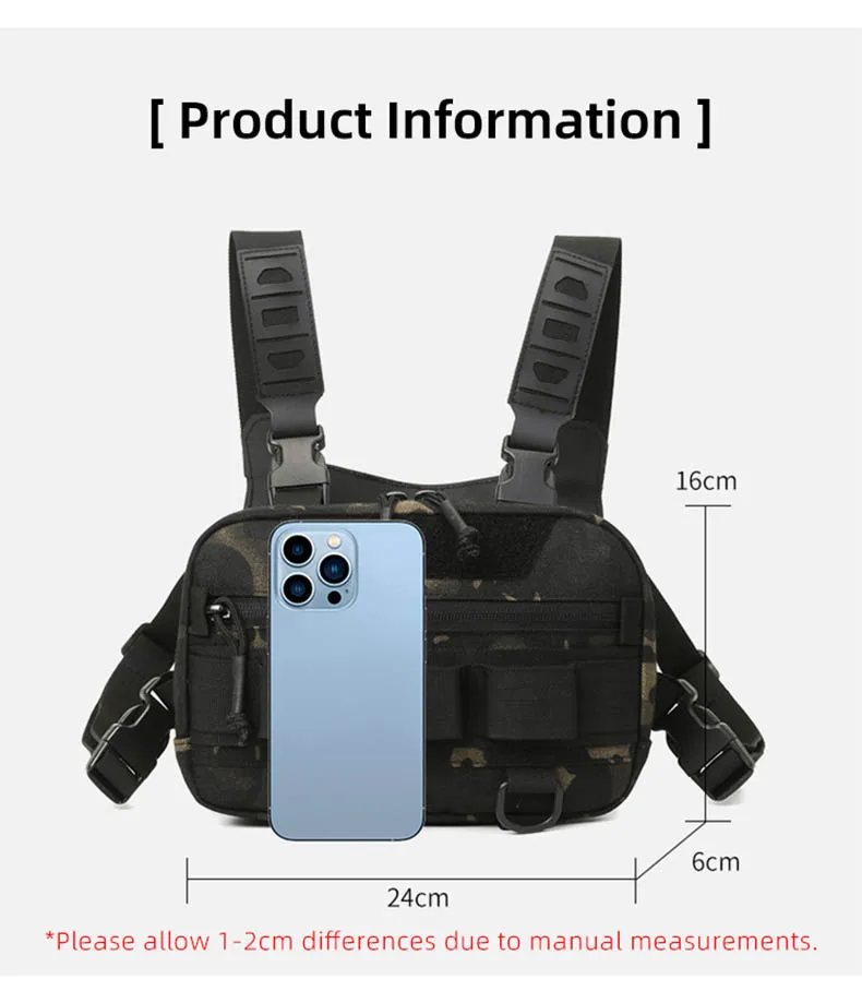 Description Picture 2 of itemTactical Chest Bag Backpack EDC Front Rig Pouch Vest Outdoor Camping Cycling Hiking Hunting Climbing Fishing Lure Fanny Pack