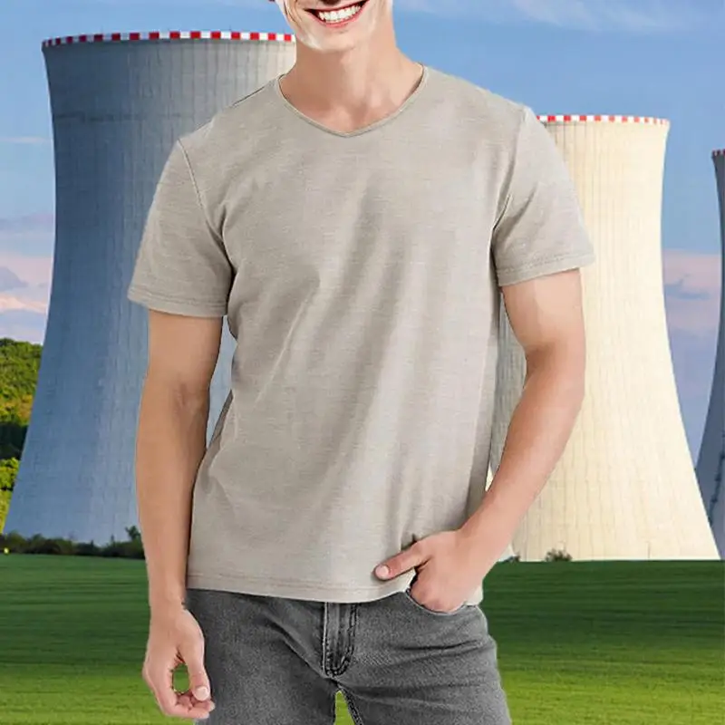 Outdoor Anti-Radiation T-Shirt EMF Shielding Clothing Silver Fabric Radiation Protection Suit 5G WiFi Summer Protective Clothing 4