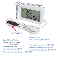 Tuya WiFi Zigbee  Temperature Humidity Sensor LCD Screen Thermometer with External Probe Compatible with SmartLife - Image 6
