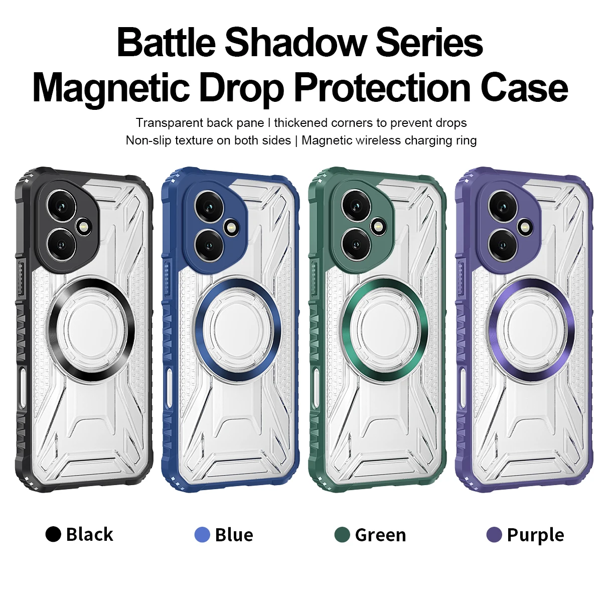 Deluxe Magnetic Clear Shockproof Case with Military-Grade Protection