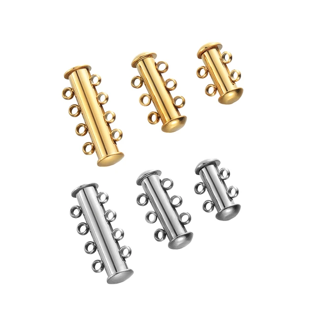 20pcs Stainless Steel Multi-layer Necklace Clasp & Hook 2/4/5 Strand Tube  Connector for Jewelry Making DIY Bracelet Accessories - AliExpress