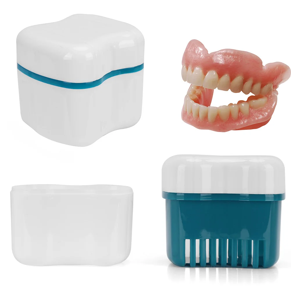 Denture Bath Box Organizer Dental False Teeth Storage Box with Hanging