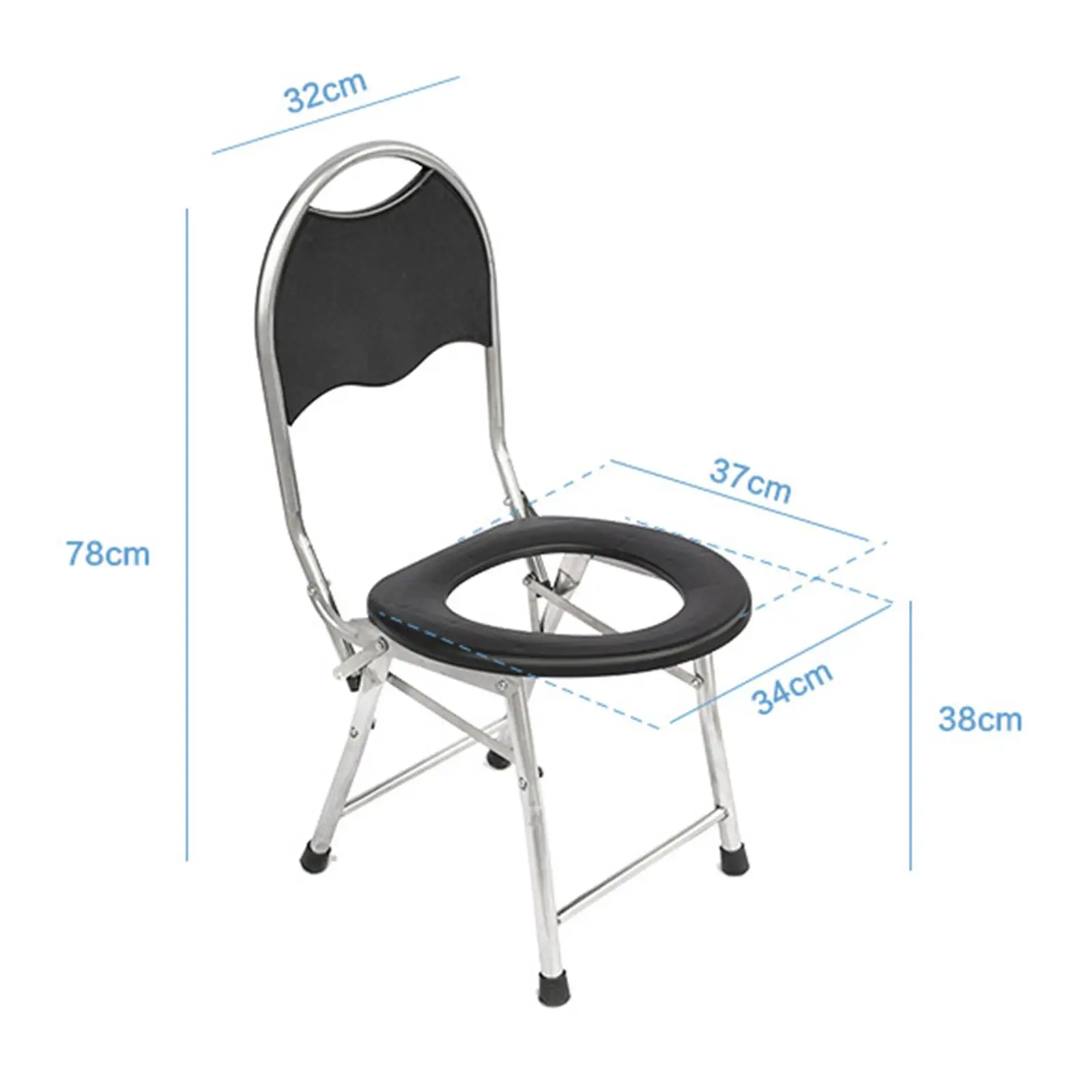 Raised Toilet Seat with Back Squat Toilet Stool for Toilet Bathroom Elderly 6