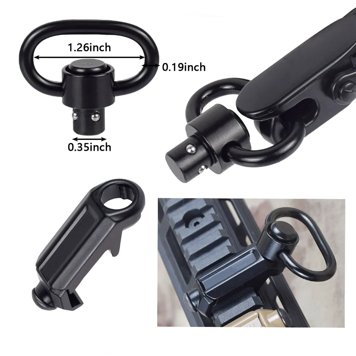 Tactical Quick Detach RSA GBB Buckle QD Sling Steel Mount Base Adapter Fit 20mm Rail Hunting Tool Buckle Clip Accessories AR15