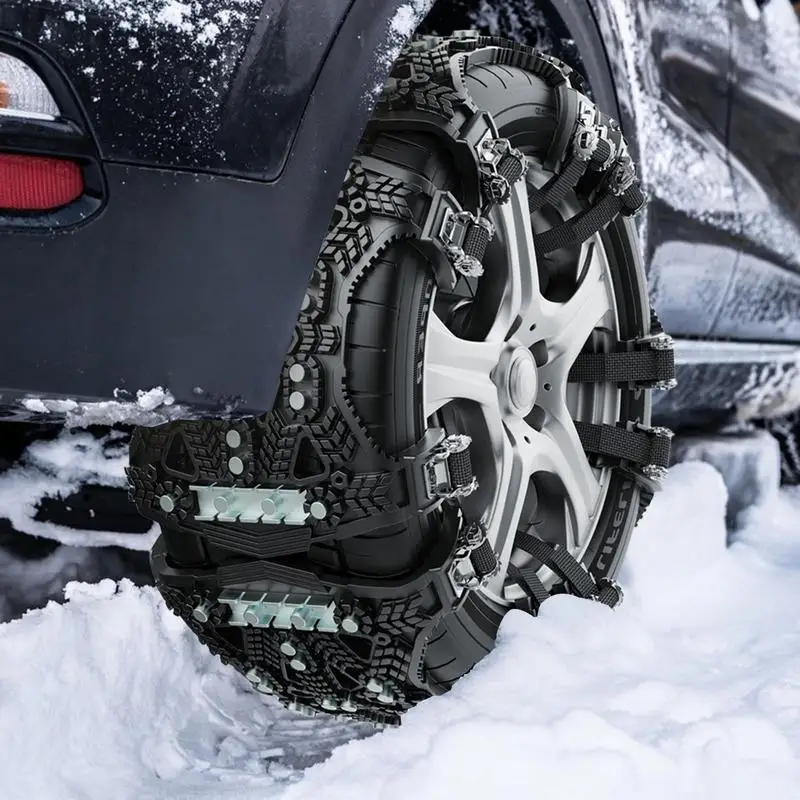 Car Snow Chains 6 Pcs Adjustable Tire Snow Chains For 165-275mm Anti-Slip Anti-ice Crushing For Tire Dirt Track Free