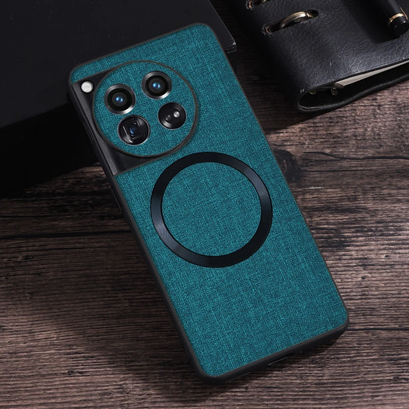 Magnetic Premium Fabric + TPU Anti-slip Ultra-Thin Woven Textile Felt Cloth Phone Case