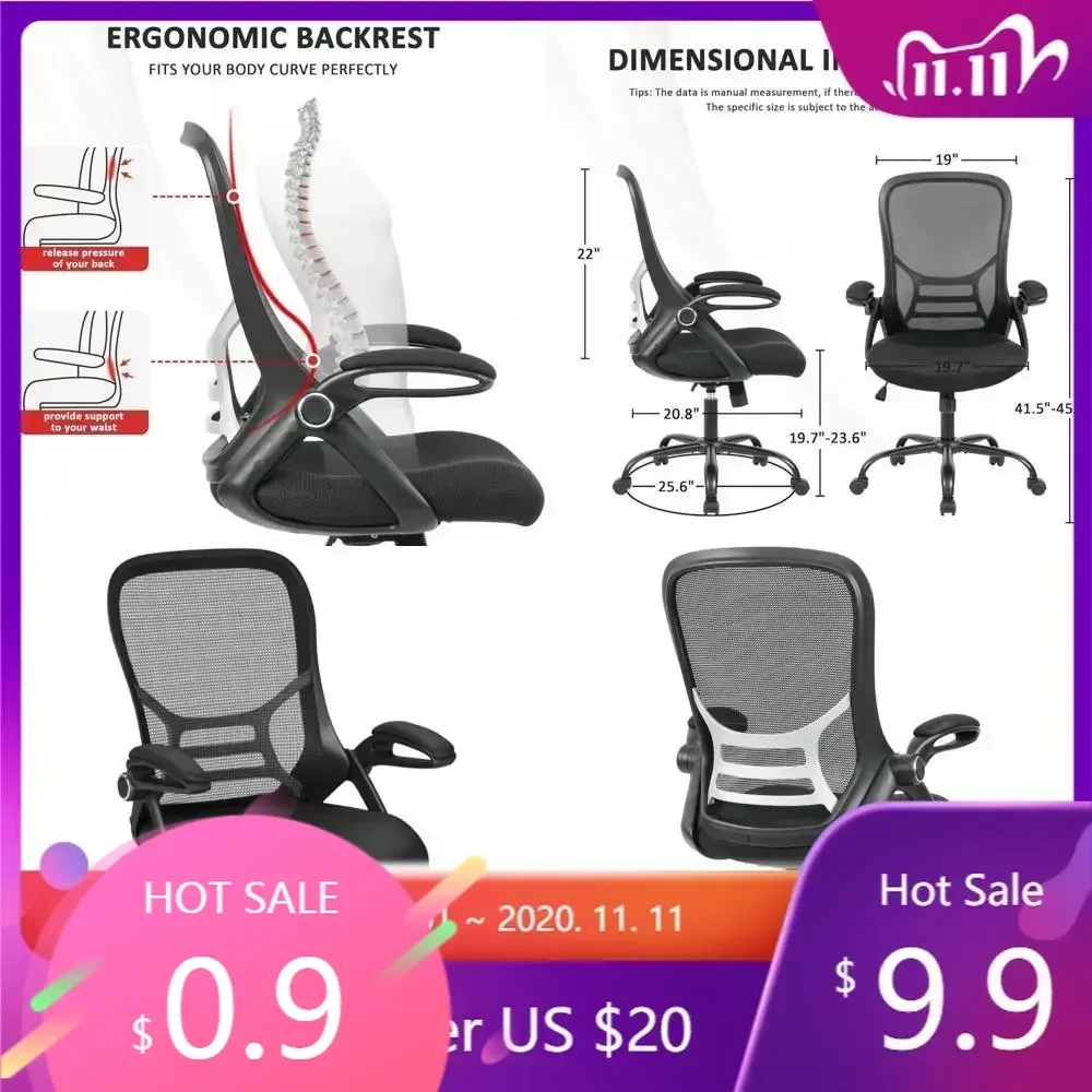 "ergonomic adjustable armrest mesh chair for comfortable long-term home office use"