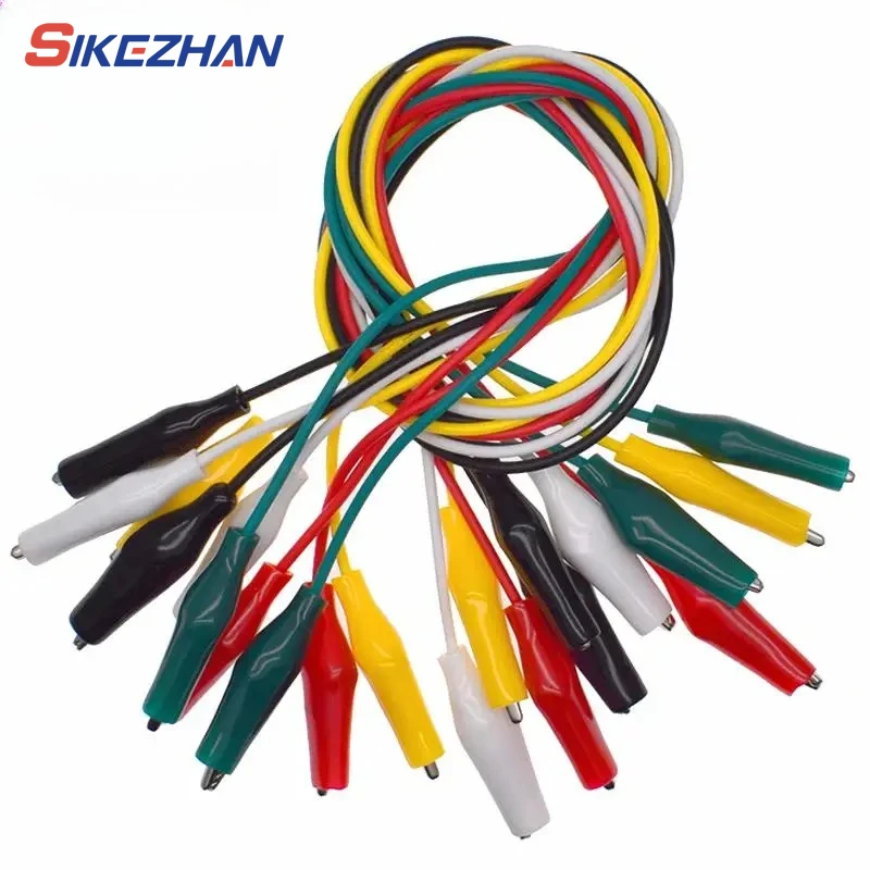 1Set / 10PCS Alligator Clips Electrical DIY Test Leads Alligator Double-ended Crocodile Clips Roach Clip Test Jumper Wire 46CM