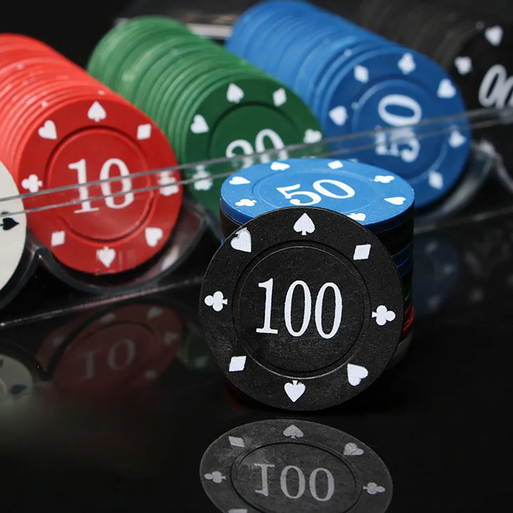 20PCS Round Plastic Texas Hold\'em Casino Chips Sets Baccarat Poker Chips Entertainment Dollar Coins for Family Parties